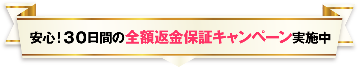 【毎月先着100個のみ通販限定販売】 安心！30日間の全額返金保証キャンペーン実施中